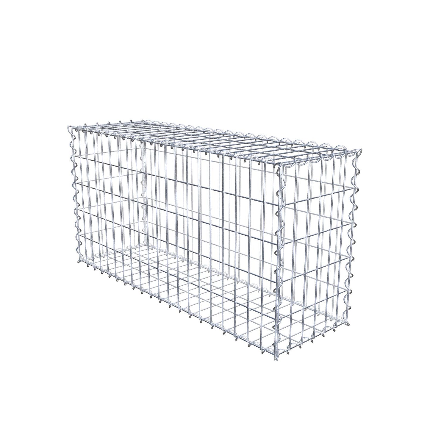 Lot de 2 gabions 100 cm x 50 cm x 30 cm (L x H x P), mailles 5 x 10 cm, spirale