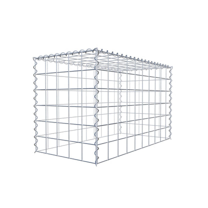 Opbouw schanskorf type 3 100 cm x 60 cm x 50 cm (L x H x D), maaswijdte 10 cm x 10 cm, spiraal