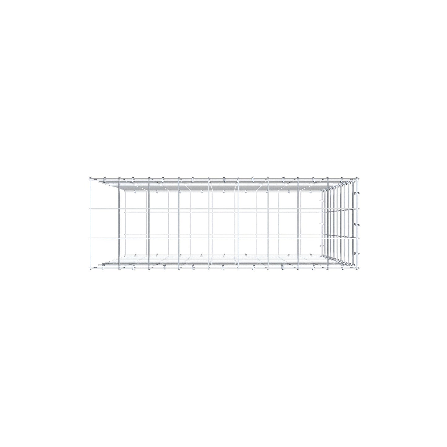 Gabbione fissabile tipo 2 100 cm x 90 cm x 30 cm (L x H x P), maglia 10 cm x 10 cm, anello a C