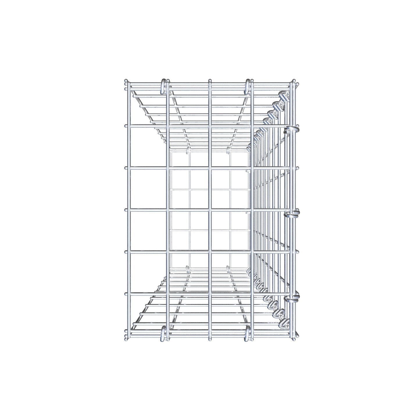 Monteret gabion type 2 100 cm x 20 cm x 30 cm, maskestørrelse 5 cm x 10 cm, C-ring