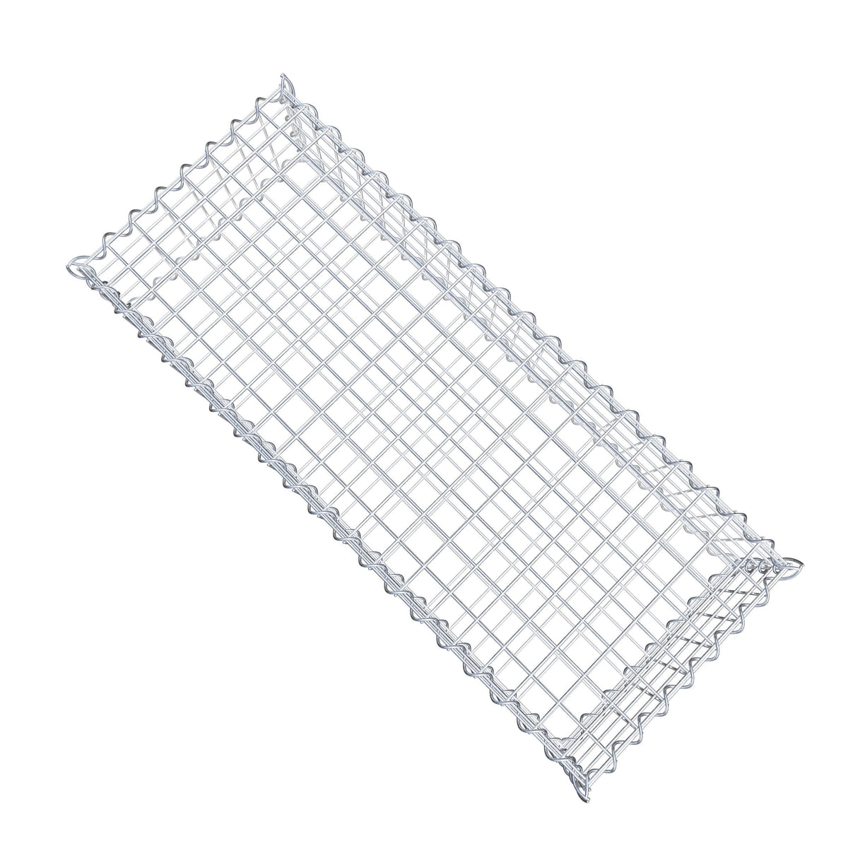 Gavión 100 cm x 20 cm x 40 cm (largo x alto x fondo), malla 5 cm x 5 cm, en espiral