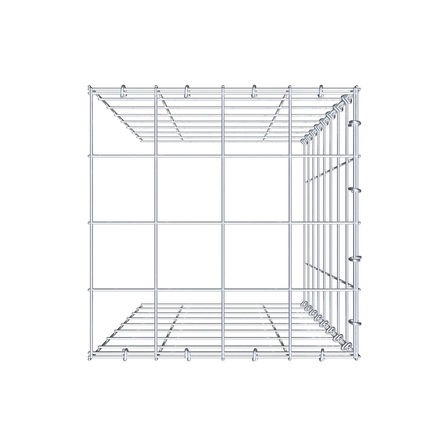 Monteret gabion type 4 80 cm x 40 cm x 40 cm (L x H x D), maskestørrelse 10 cm x 10 cm, C-ring