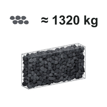 Gabione 200 cm x 100 cm x 40 cm (L x H x T), Maschenweite 10 cm x 10 cm, Spirale