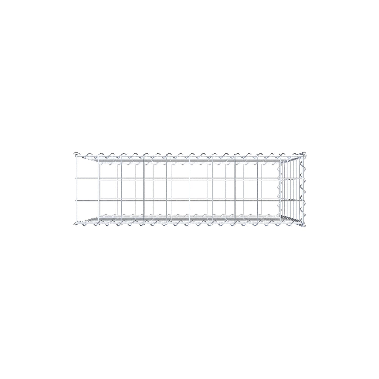 Aangegroeide schanskorf type 2 100 cm x 80 cm x 30 cm (L x H x D), maaswijdte 10 cm x 10 cm, spiraal
