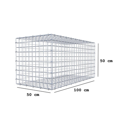 Gabbione 100 cm x 50 cm x 50 cm (L x H x P), maglia 5 x 5 cm, anello a spirale