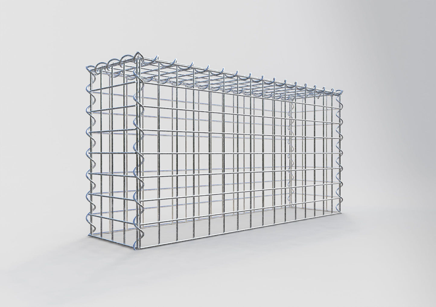 Add-on schanskorf type 3 80 cm x 40 cm x 20 cm (L x H x D), maaswijdte 5 cm x 5 cm, spiraalvormig