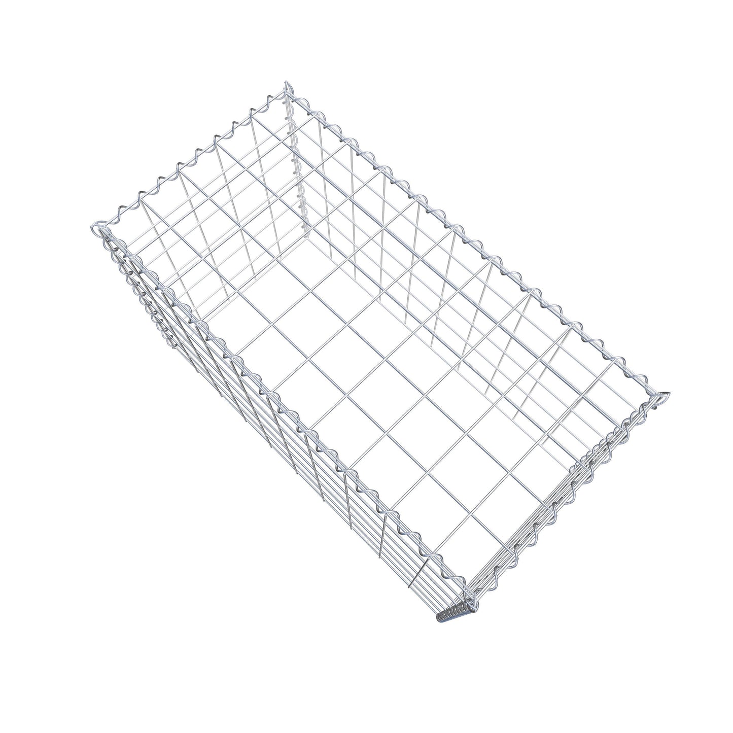 Opbouw schanskorf type 3 100 cm x 60 cm x 50 cm (L x H x D), maaswijdte 10 cm x 10 cm, spiraal