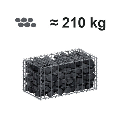 Gabion 80 cm x 40 cm x 40 cm (L x H x D), maskstorlek 5 cm x 10 cm, spiral