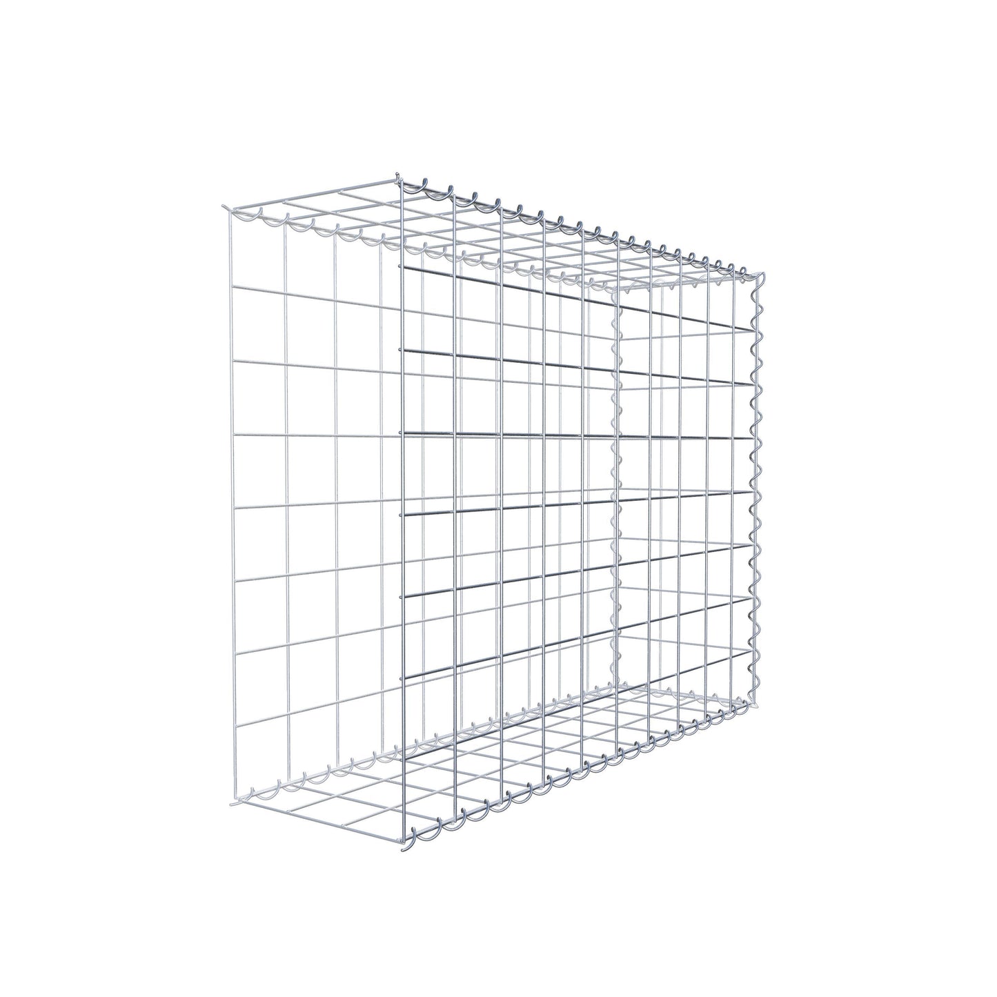 Aangegroeide schanskorf type 2 100 cm x 80 cm x 30 cm (L x H x D), maaswijdte 10 cm x 10 cm, spiraal