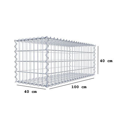 Gabione 100 cm x 40 cm x 40 cm (L x H x T), Maschenweite 5 cm x 10 cm, Spirale