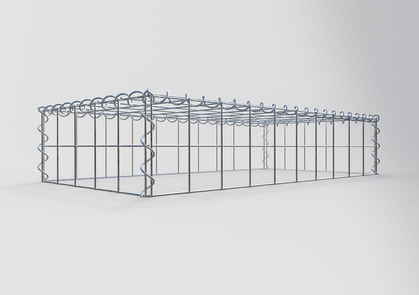Opvokset gabion type 3 100 cm x 20 cm x 50 cm (L x H x D), maskestørrelse 10 cm x 10 cm, spiral