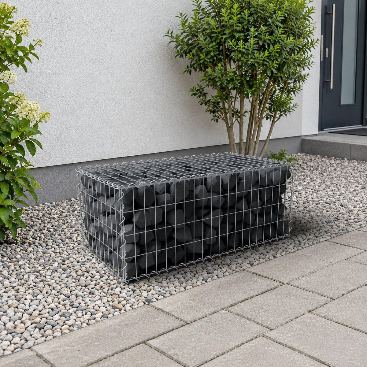 Schanskorf 100 cm x 40 cm x 50 cm (L x H x D), maaswijdte 5 cm x 10 cm, spiraalvormig