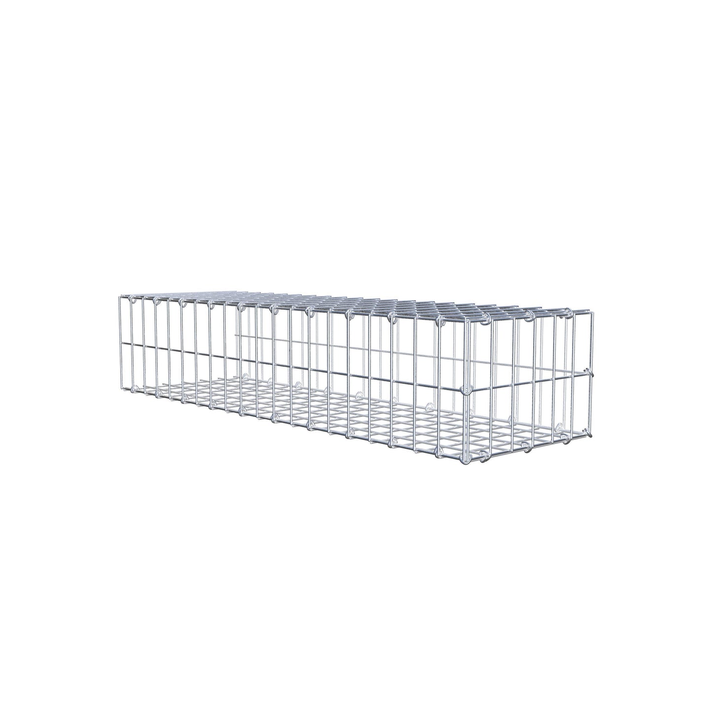 Monteret gabion type 2 100 cm x 20 cm x 30 cm, maskestørrelse 5 cm x 10 cm, C-ring
