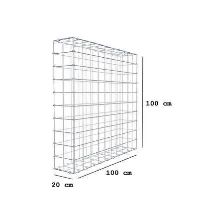 Schanskorf 100 cm x 100 cm x 20 cm (L x H x D), maaswijdte 10 x 10 cm, spiraalring