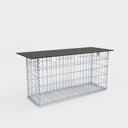 Gartenbank Spiralgabione 105 x 50 x 30 cm - MW 5 x 10 cm, mit Recyclingauflage in anthrazit
