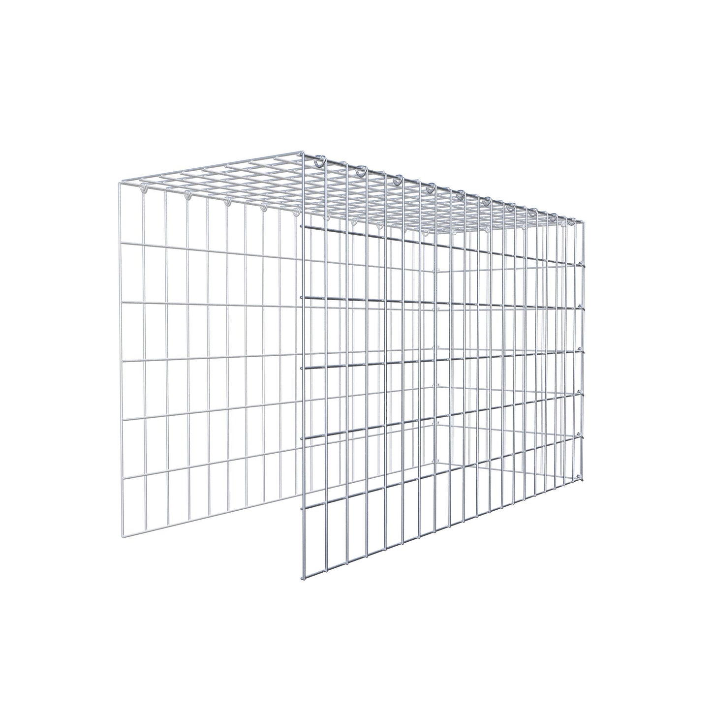 Gavión complementario de tipo 4 100 cm x 60 cm x 40 cm (L x A x P), malla 5 cm x 10 cm, anillo en C