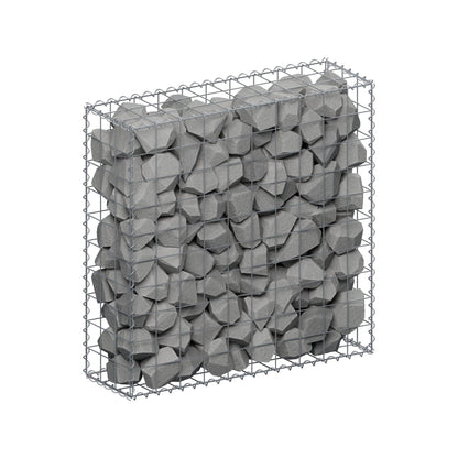 Schanskorf 100 cm x 100 cm x 30 cm (L x H x D), maaswijdte 10 cm x 10 cm, spiraalvormig