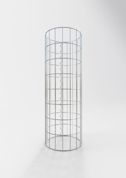 Columna de gaviones redonda 27 cm de diámetro, 80 cm de altura, malla 5 cm x 10 cm