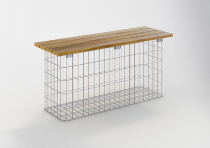 Banc de jardin 102 x 50 x 32 cm TEAK MW 5 x 10 cm, galvanisé à chaud