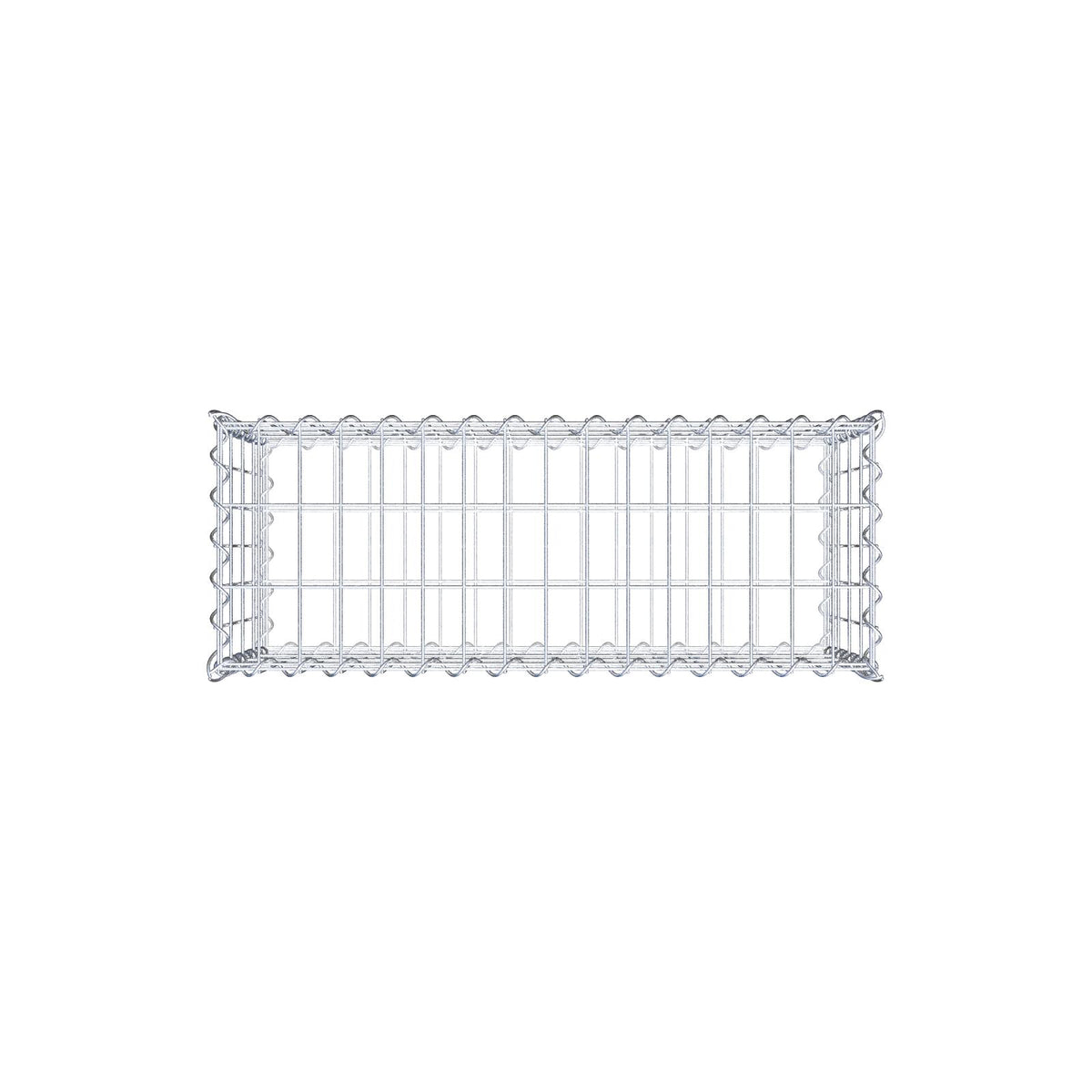 Schanskorf 80 cm x 40 cm x 30 cm (L x H x D), maaswijdte 5 cm x 10 cm, spiraalvormig