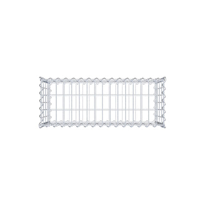 Schanskorf 80 cm x 40 cm x 30 cm (L x H x D), maaswijdte 5 cm x 10 cm, spiraalvormig