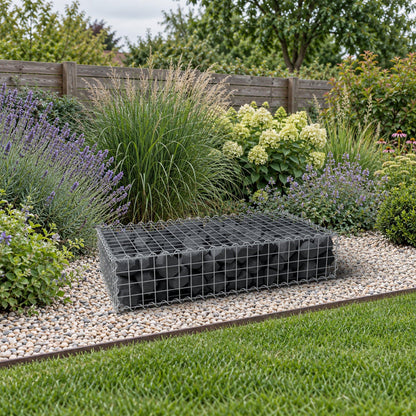 Gabione 100 cm x 20 cm x 50 cm (L x H x T), Maschenweite 5 cm x 5 cm, Spirale