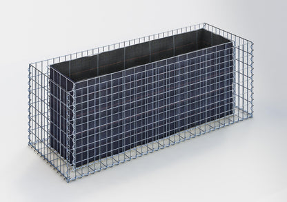 Lecho elevado rectangular 170 cm x 60 cm x 60 cm (L x A x P), malla 5 x 10 cm, espesor de pared 10 cm