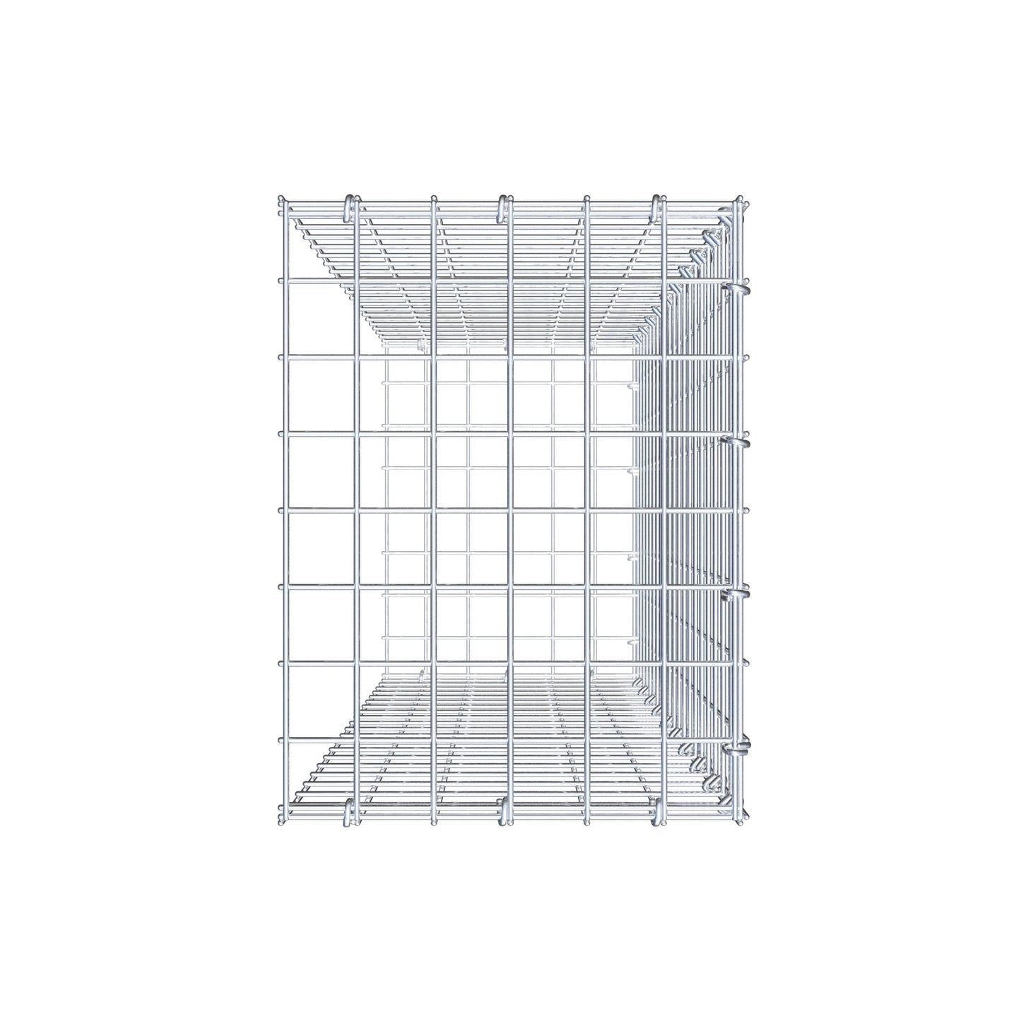 Anbaugabione Typ 2 100 cm x 30 cm x 40 cm (L x H x T), Maschenweite 5 cm x 5 cm, C-Ring