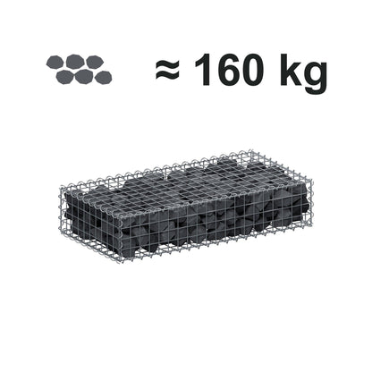 Gabione 100 cm x 20 cm x 50 cm (L x H x T), Maschenweite 5 cm x 5 cm, Spirale