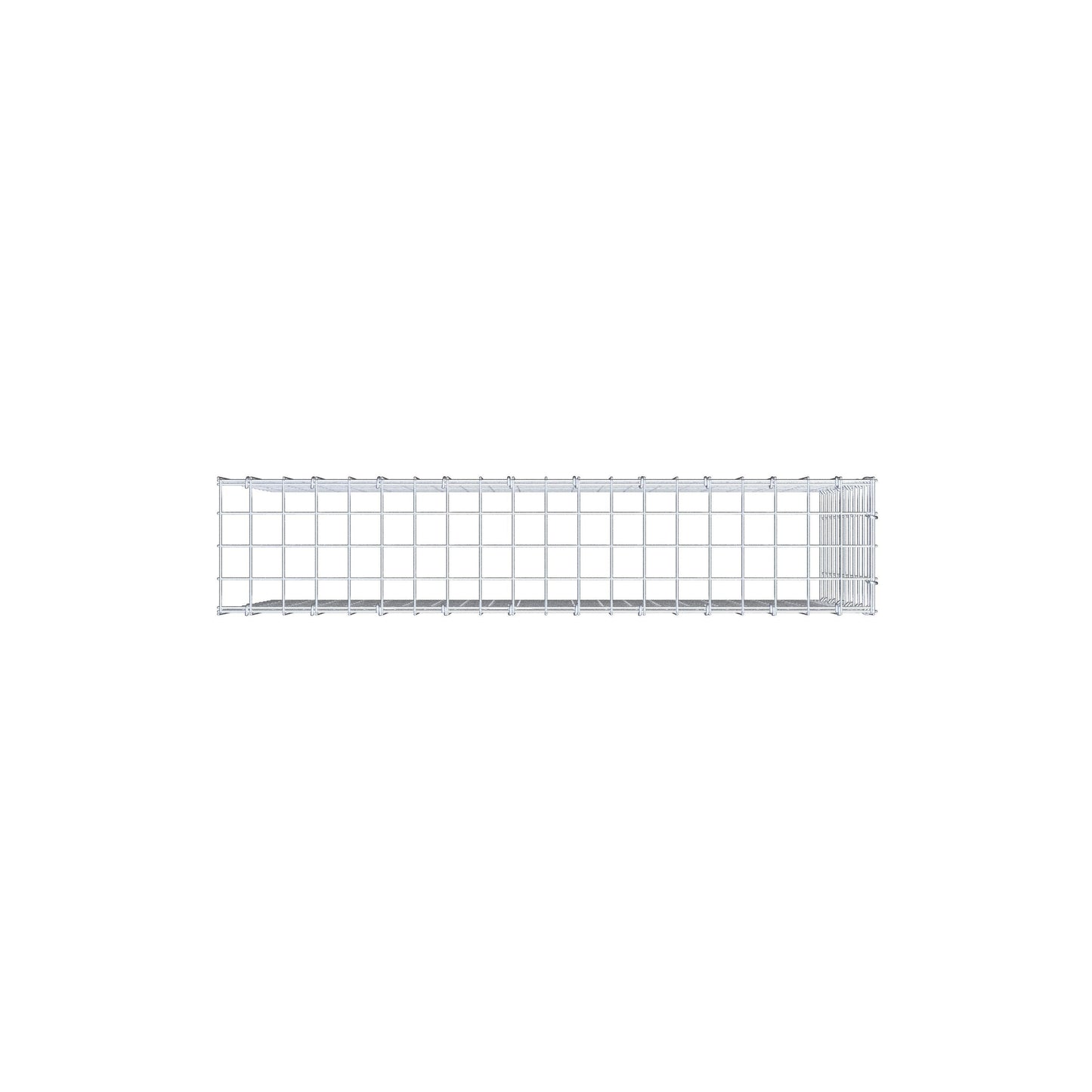 Typ 4 påbyggnadsgabion 100 cm x 60 cm x 20 cm (L x H x D), maskstorlek 5 cm x 5 cm, C-ring