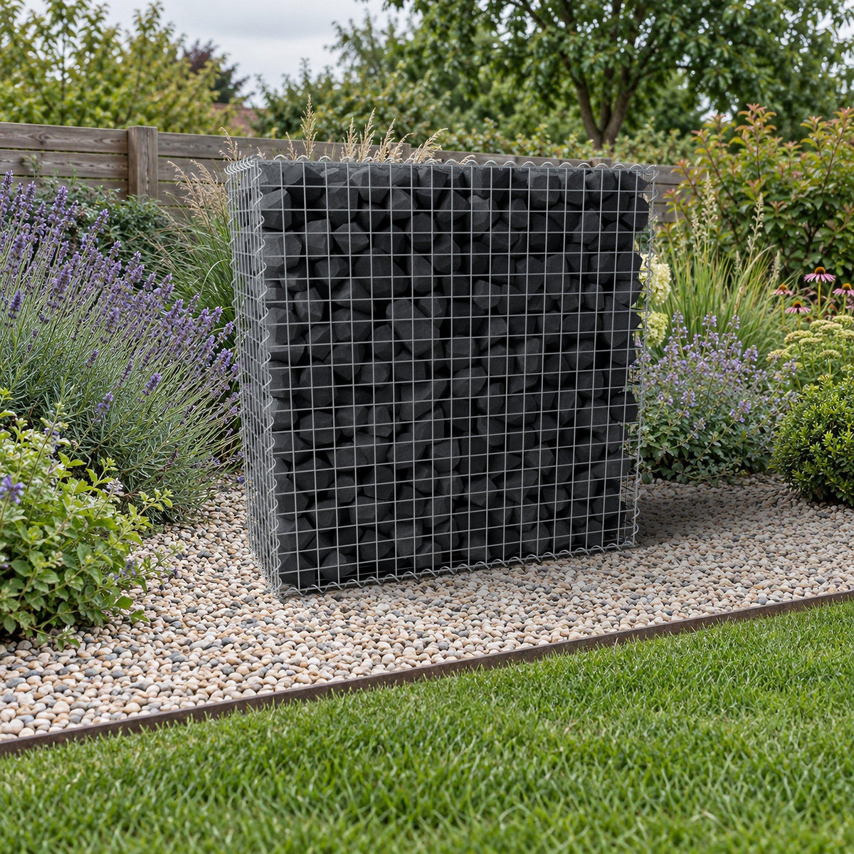 Gabion 100 cm x 100 cm x 40 cm (L x H x P), mailles 5 cm x 5 cm, spirale