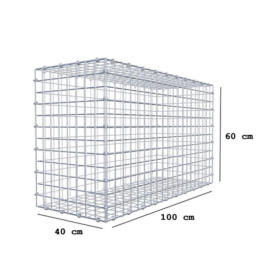 Schanskorf 100 cm x 60 cm x 40 cm (L x H x D), maaswijdte 5 x 5 cm, spiraalring