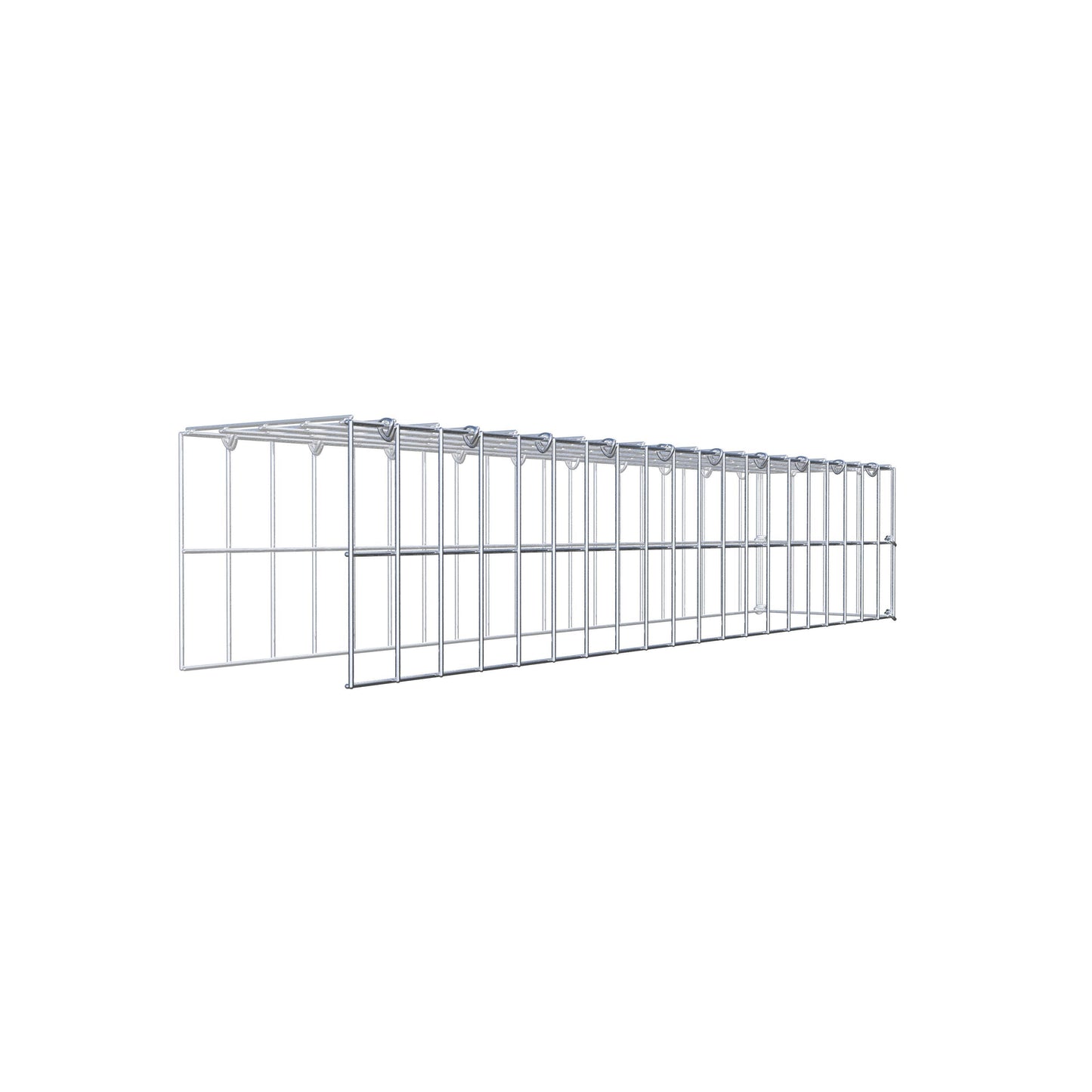 Gavión adicional tipo 4 100 cm x 20 cm x 20 cm (L x A x P), malla 5 cm x 10 cm, anillo en C