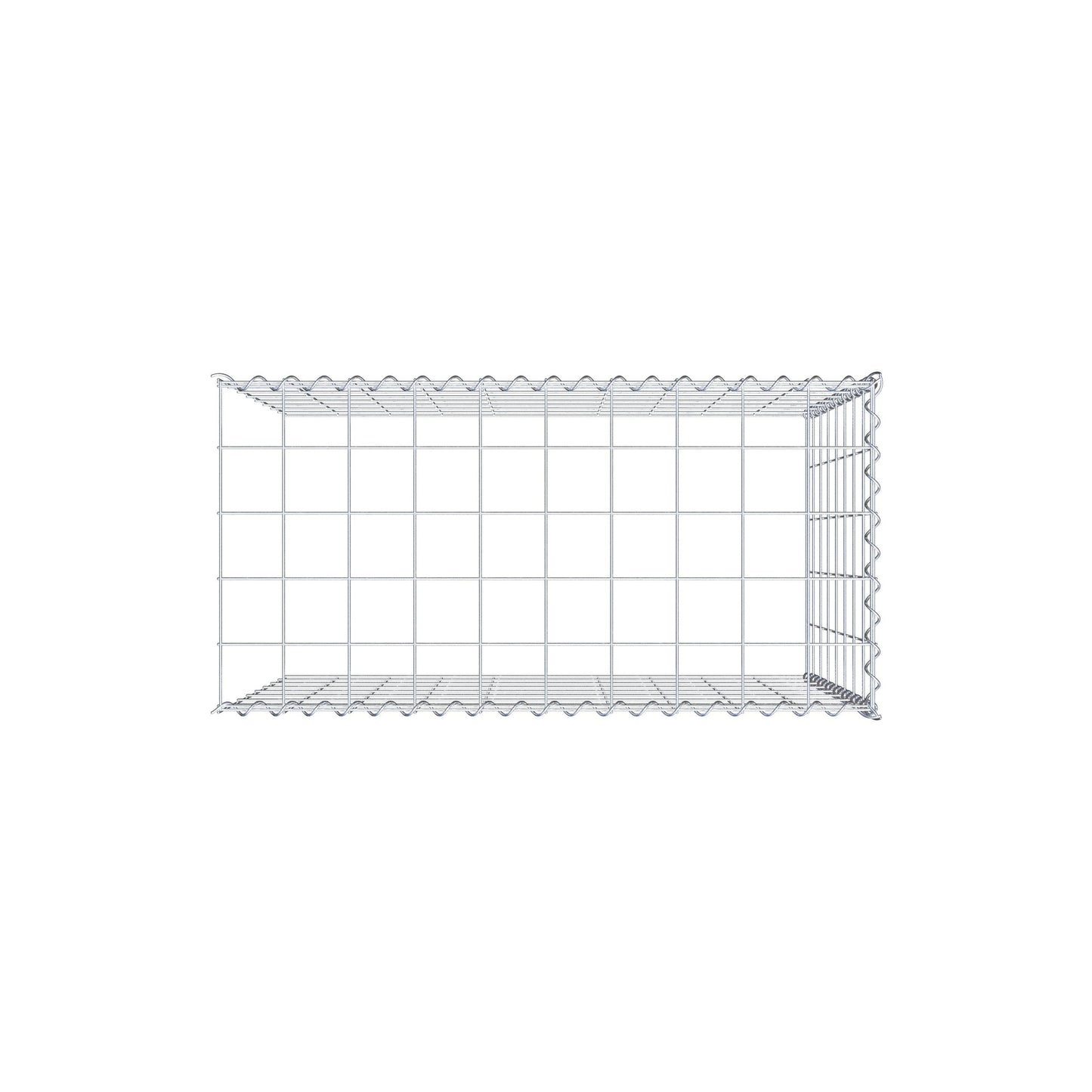 Opvokset gabion type 4 100 cm x 80 cm x 50 cm (L x H x D), maskestørrelse 10 cm x 10 cm, spiral
