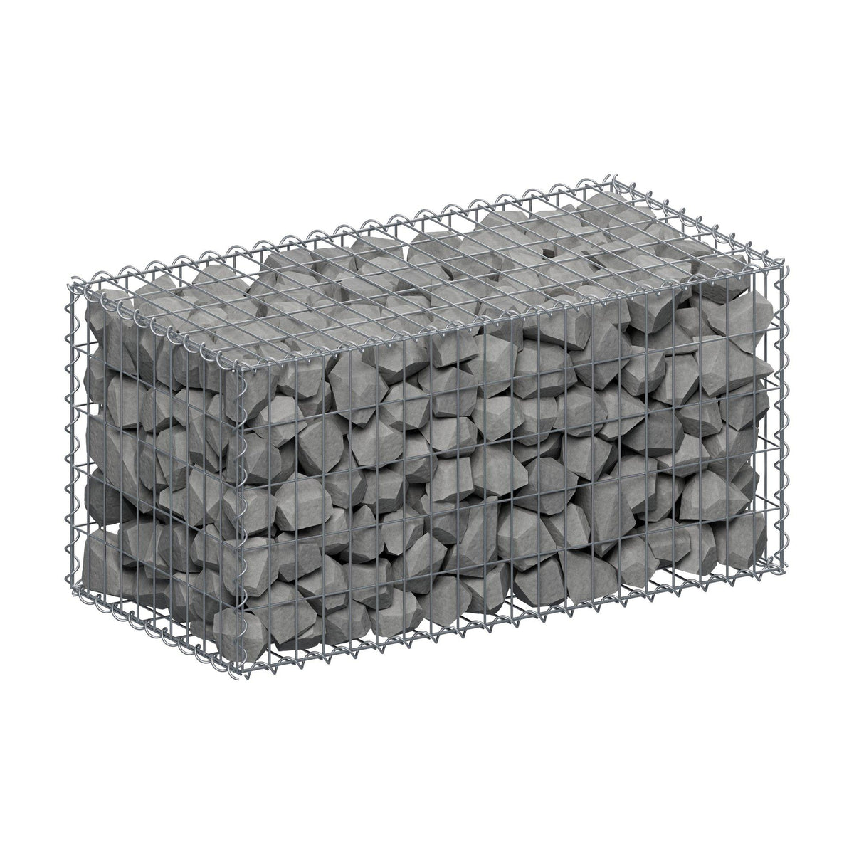 Gabbione 100 cm x 50 cm x 50 cm (L x H x P), maglia 5 cm x 10 cm, spirale