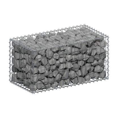 Gabbione 100 cm x 50 cm x 50 cm (L x H x P), maglia 5 cm x 10 cm, spirale