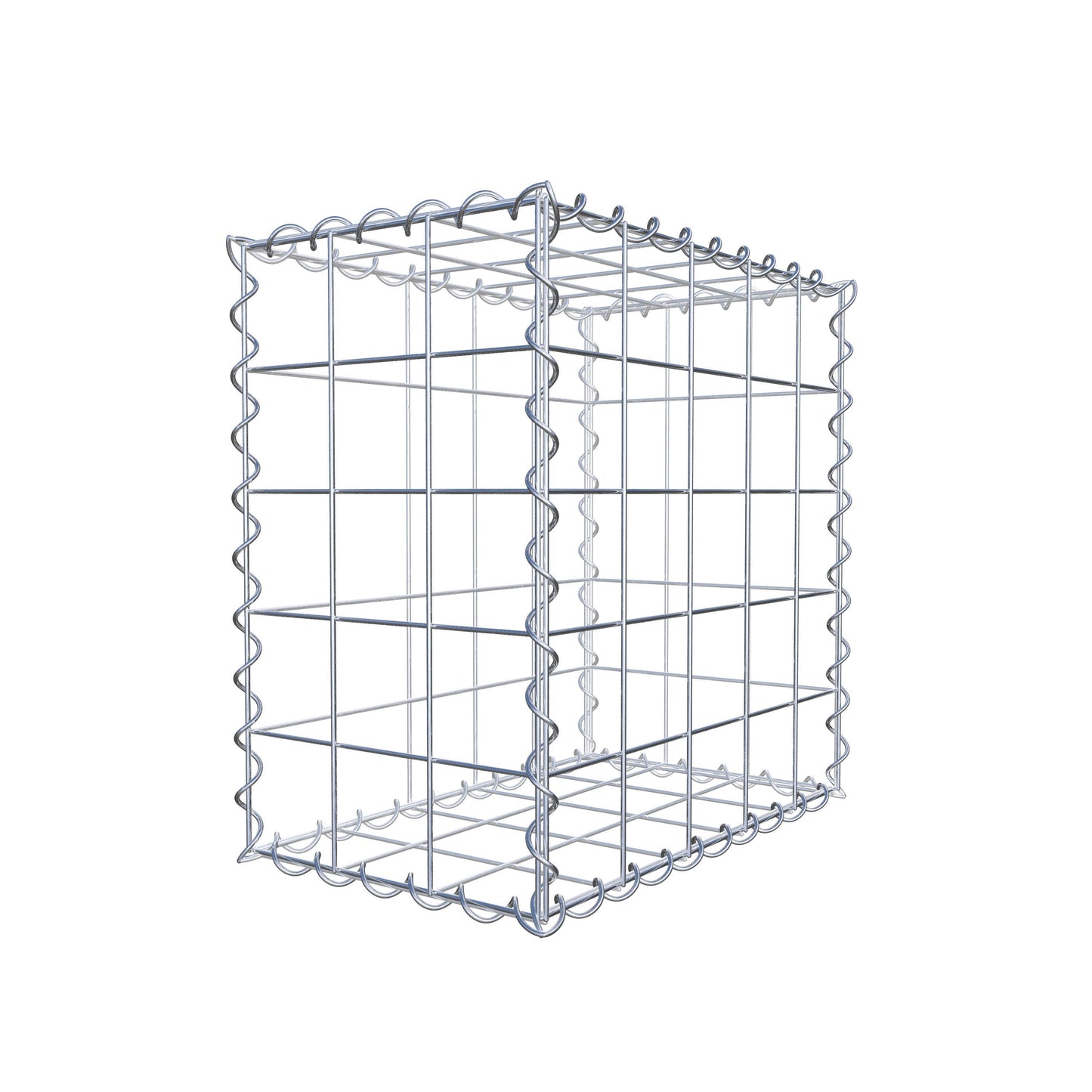 Gabione 50 cm x 50 cm x 30 cm (L x H x T), Maschenweite 10 cm x 10 cm, Spirale