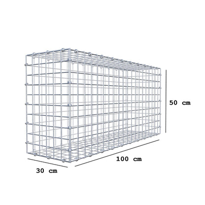 Gabbione 100 cm x 50 cm x 30 cm (L x H x P), maglia 5 x 5 cm, anello a spirale