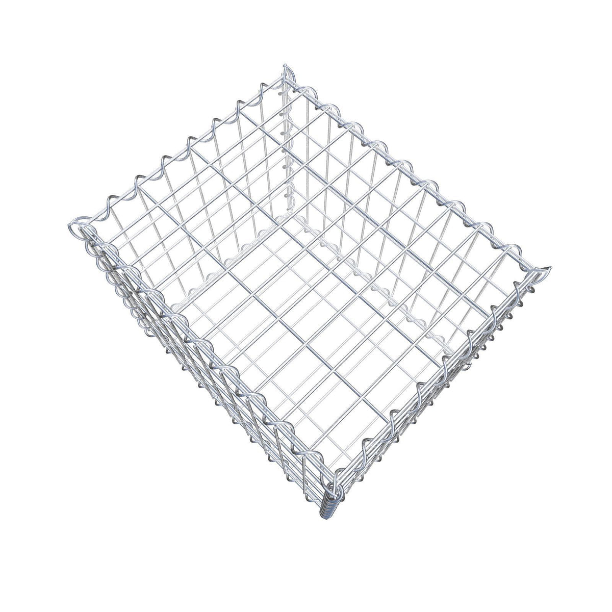 Schanskorf 50 cm x 40 cm x 40 cm (L x H x D), maaswijdte 5 cm x 10 cm, spiraalvormig
