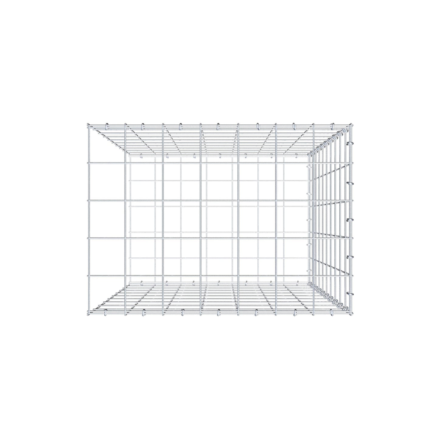 Type 2 oplegkorf 100 cm x 70 cm x 50 cm (L x H x D), maaswijdte 10 cm x 10 cm, C-ring
