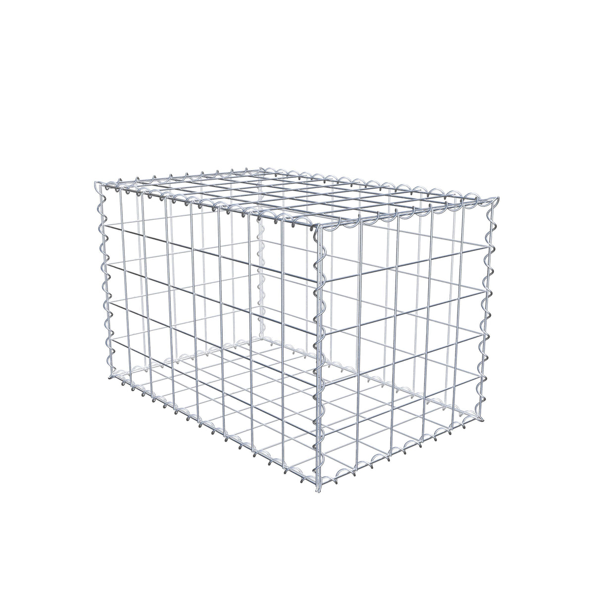 Gabione 80 cm x 50 cm x 50 cm (L x H x T), Maschenweite 10 cm x 10 cm, Spirale