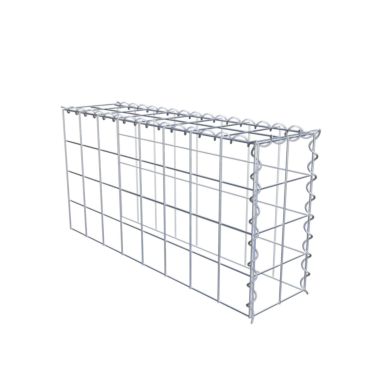 Monteret gabion type 4 80 cm x 40 cm x 20 cm (L x H x D), maskestørrelse 10 cm x 10 cm, spiral