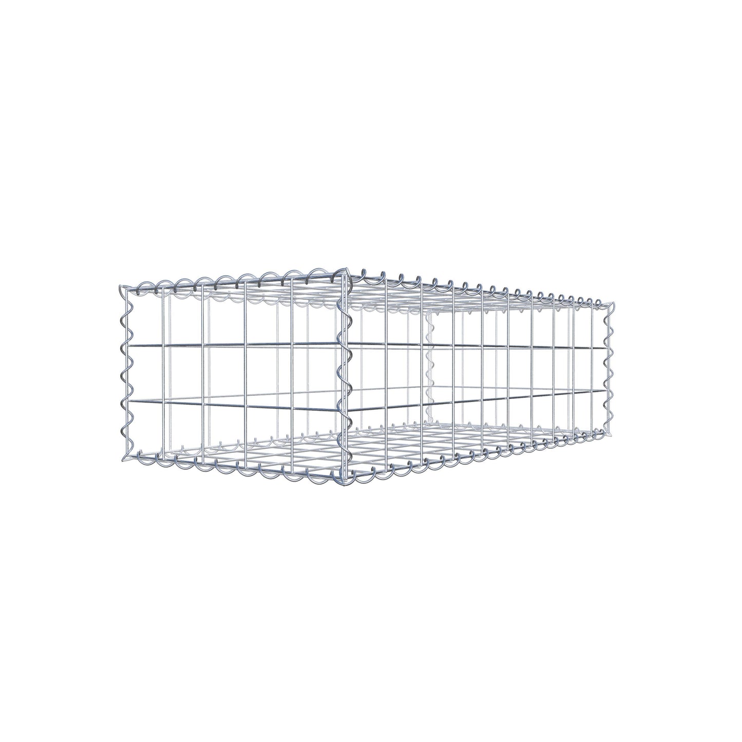 Schanskorf 100 cm x 30 cm x 50 cm (L x H x D), maaswijdte 10 cm x 10 cm, spiraalvormig