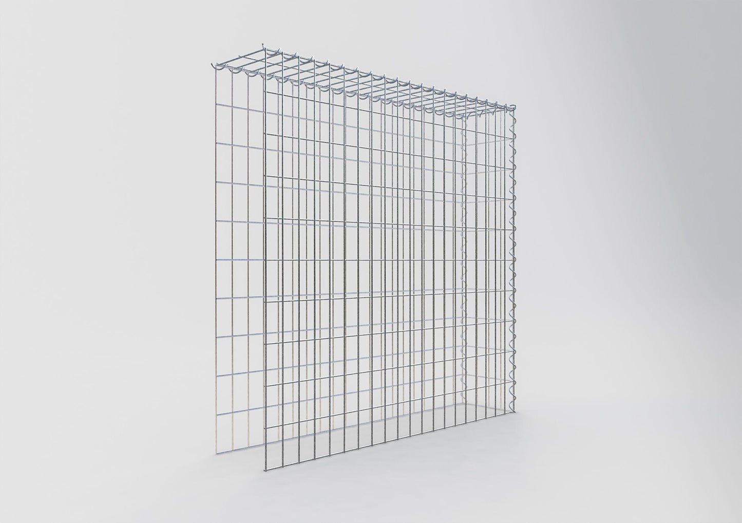 Gabion rapporté type 4 100 cm x 100 cm x 20 cm (L x H x P), mailles 5 cm x 10 cm, spirale