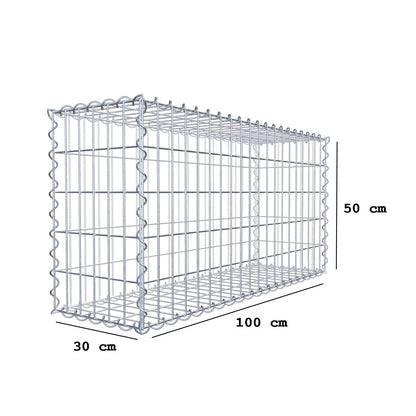 Lot de 2 gabions 100 cm x 50 cm x 30 cm (L x H x P), mailles 5 x 10 cm, spirale