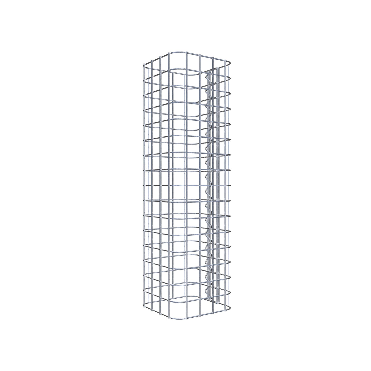 Columna de gaviones, cuadrada 22 cm x 22 cm, 80 cm de altura, MW 5 cm x 5 cm