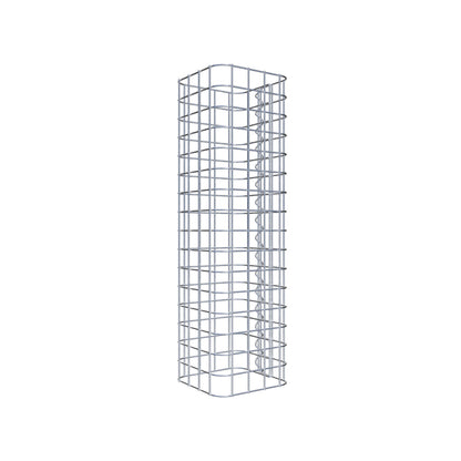 Columna de gaviones, cuadrada 22 cm x 22 cm, 80 cm de altura, MW 5 cm x 5 cm