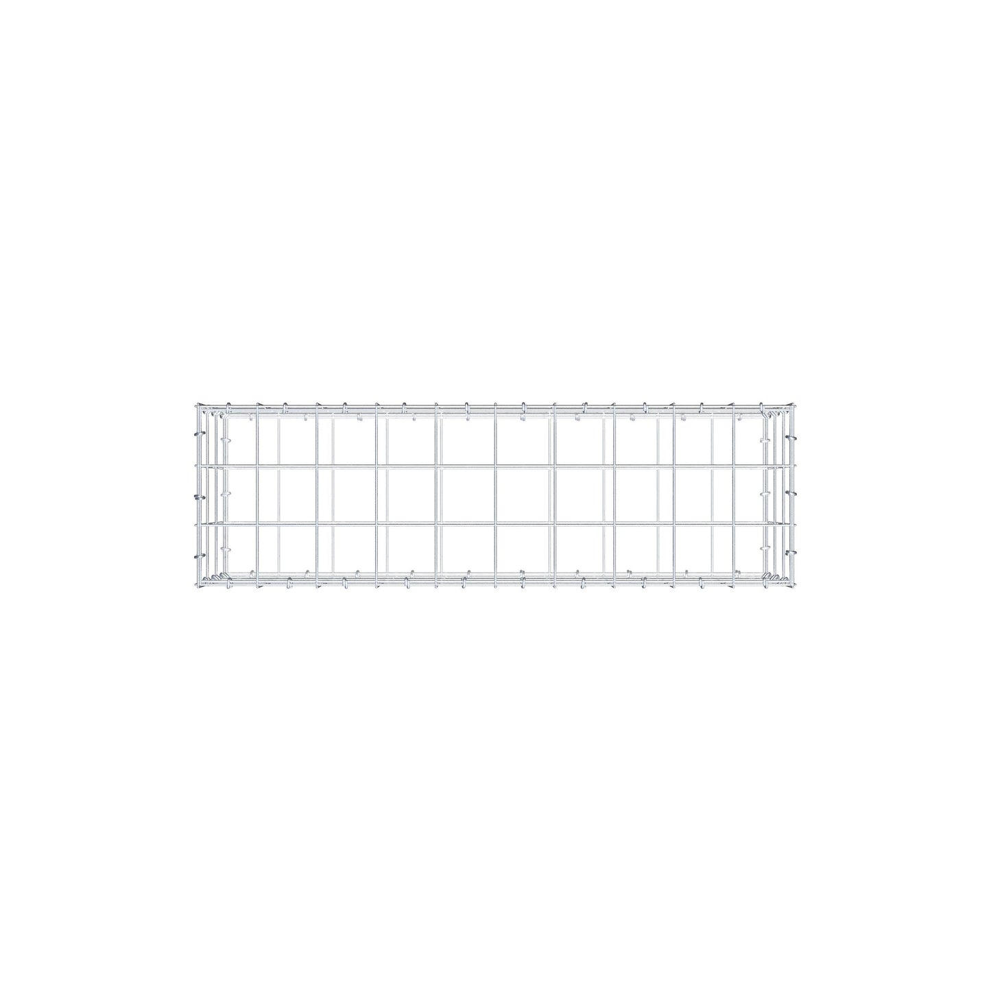 Gavión 100 cm x 30 cm x 30 cm (L x A x P), malla 10 cm x 10 cm, anillo en C