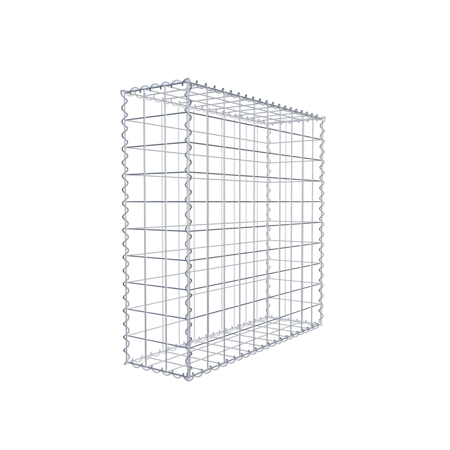 Schanskorf 100 cm x 100 cm x 30 cm (L x H x D), maaswijdte 10 cm x 10 cm, spiraalvormig