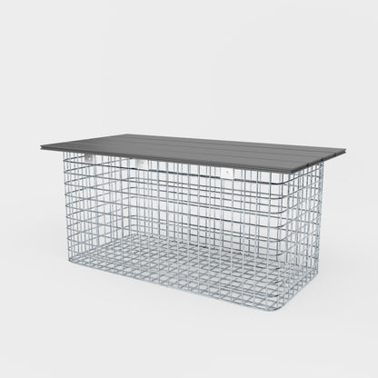 Banco de jardín 102 x 50 x 52 cm MW 5 x 5 cm galvanizado en caliente, con tablero reciclado en antracita